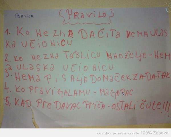 Pravila u učionicu